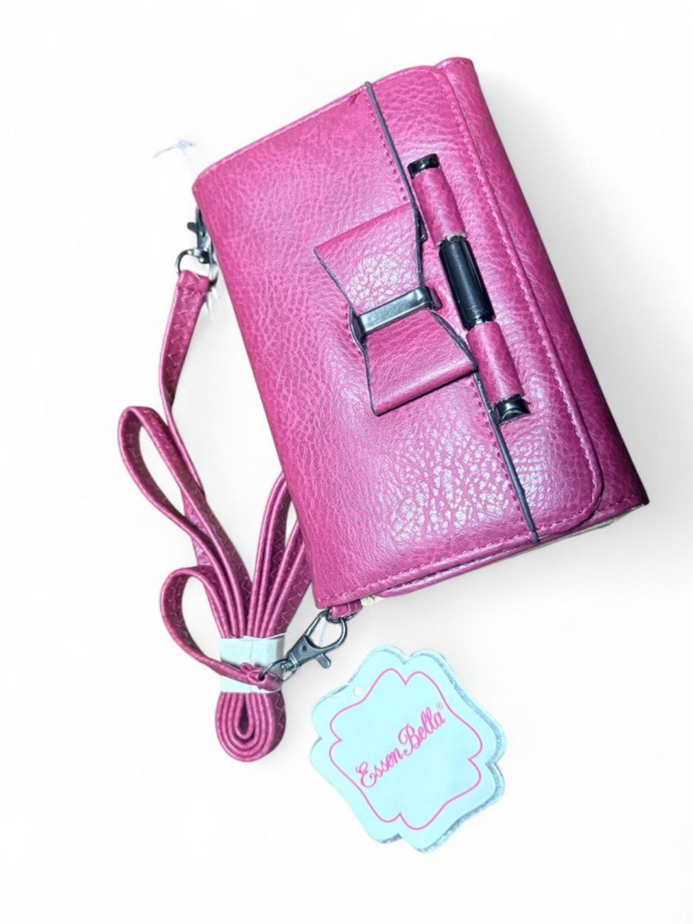 Women's red Crossbody Wallet Clutch with Bow Detail